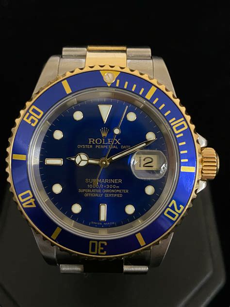 blue and gold rolex for sale|Rolex submariner blue gold steel.